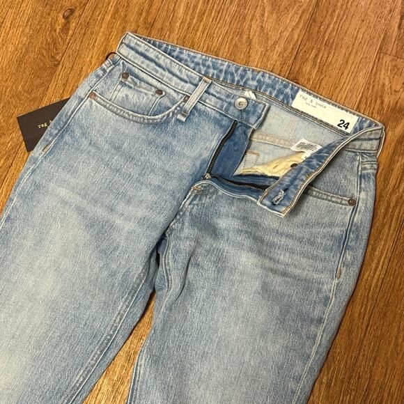 Rag & Bone Dre Low-Rise Light Wash Slim Boyfriend Jeans in Arrow Highway Size 24 - Picture 7 of 13